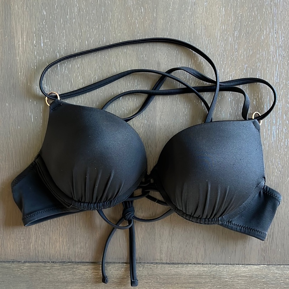 Crisscross Black Push-up Bikini